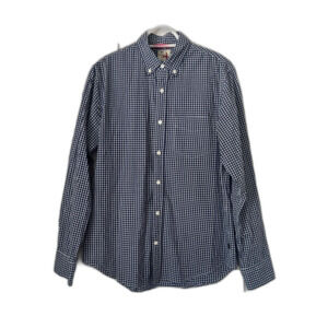 Relwen Blue White Gingham Check Button Up Long Sleeve Shirt Top Mens Size Medium